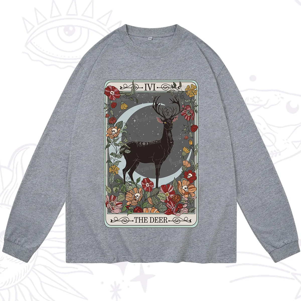 Purplehecate The Deer Tarot Long Sleeve T-Shirt