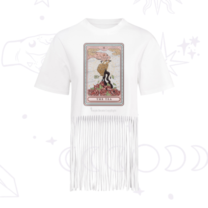 Purplehecate The Tea Food Tarot Fringe Hem T-Shirt
