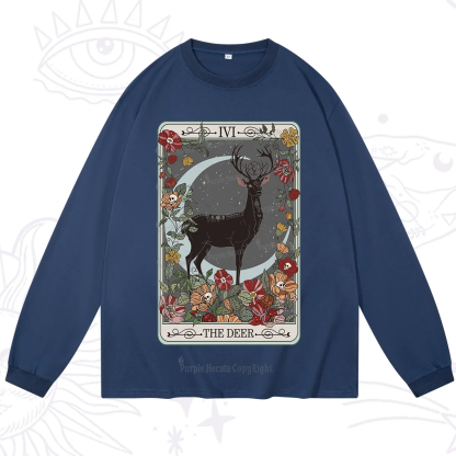 Purplehecate The Deer Tarot Long Sleeve T-Shirt