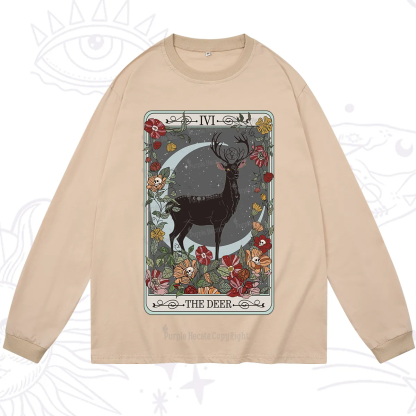 Purplehecate The Deer Tarot Long Sleeve T-Shirt