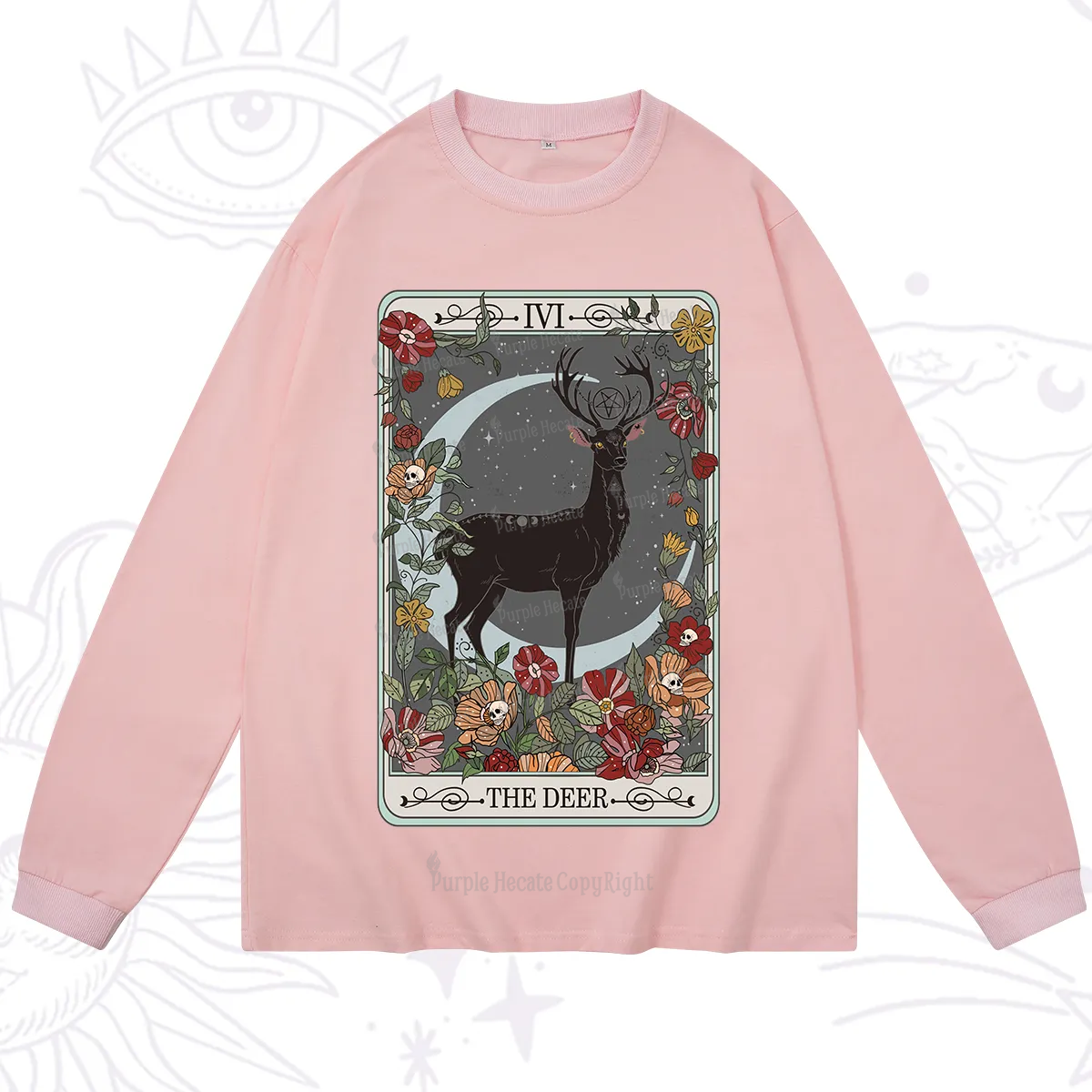 Purplehecate The Deer Tarot Long Sleeve T-Shirt