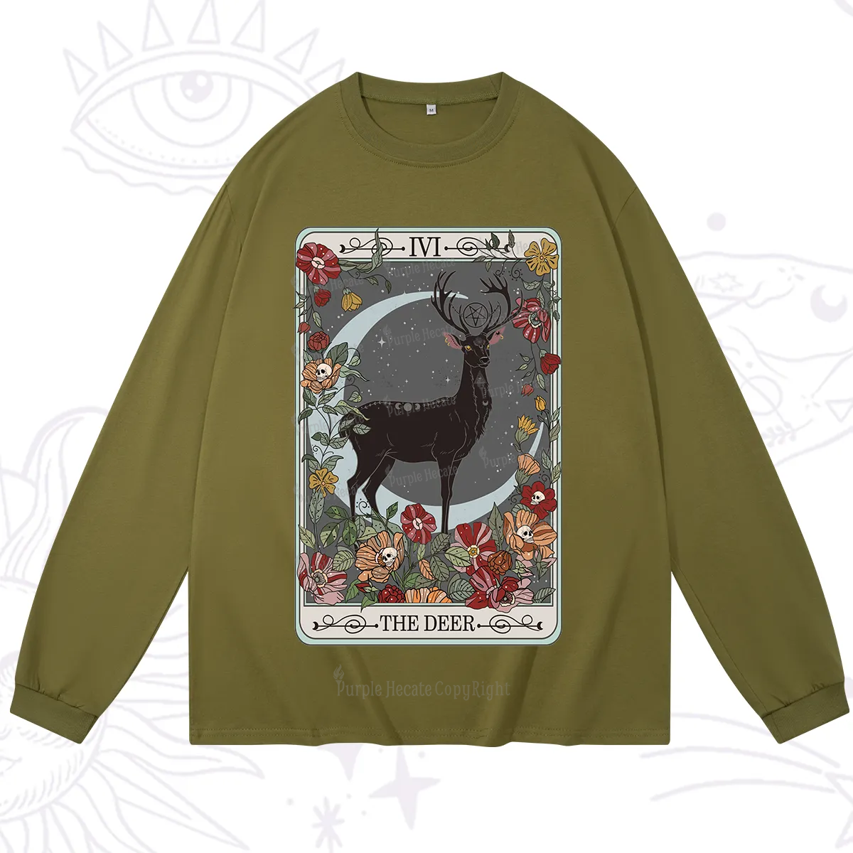 Purplehecate The Deer Tarot Long Sleeve T-Shirt