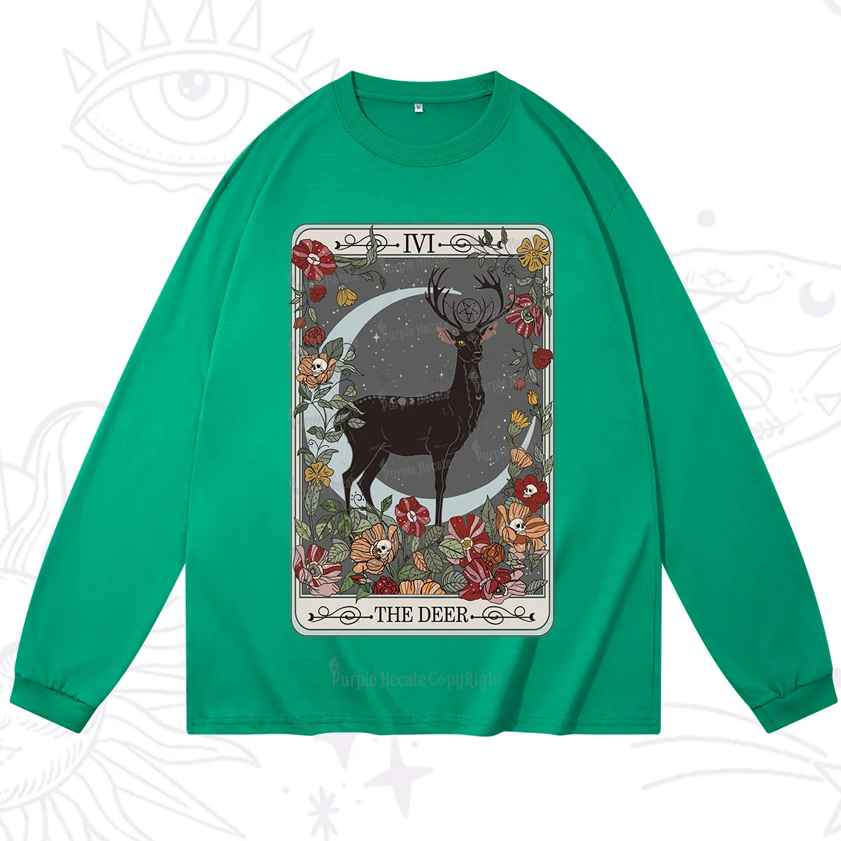 Purplehecate The Deer Tarot Long Sleeve T-Shirt