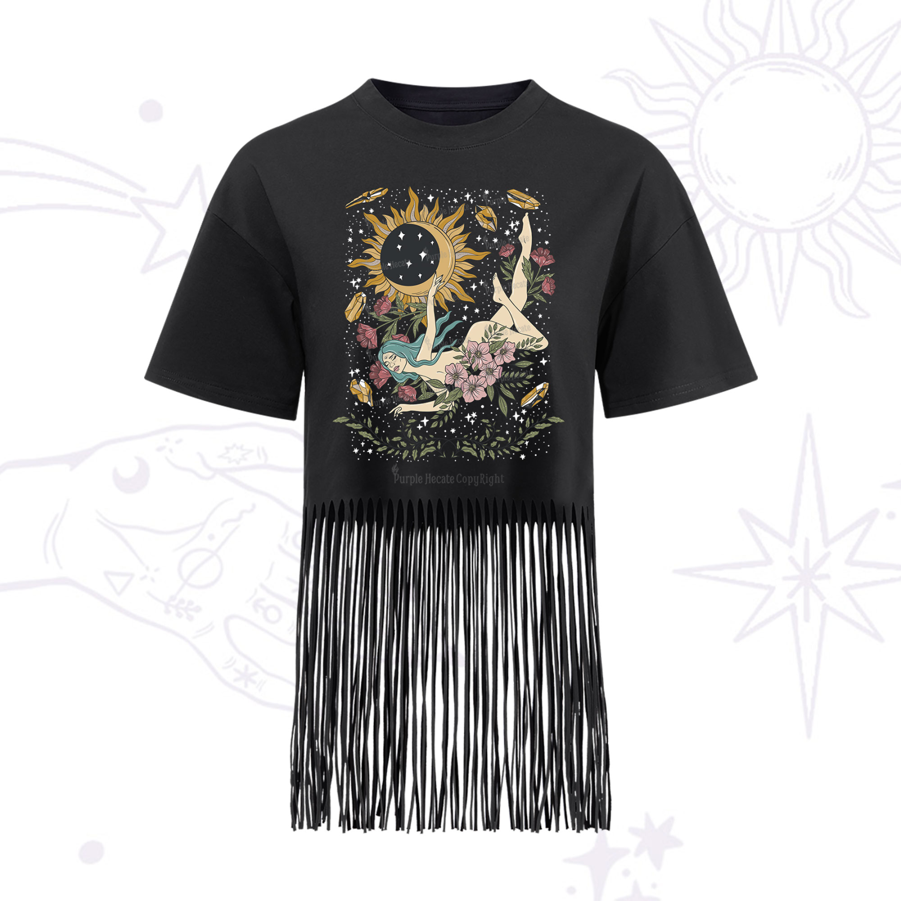 Purplehecate My Girl Your Day Will Come Fringe Hem T-Shirt