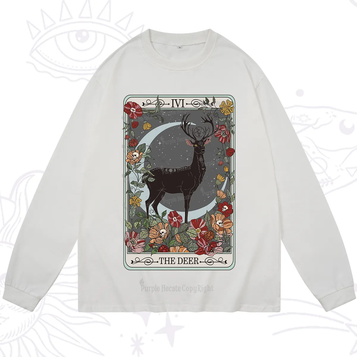 Purplehecate The Deer Tarot Long Sleeve T-Shirt