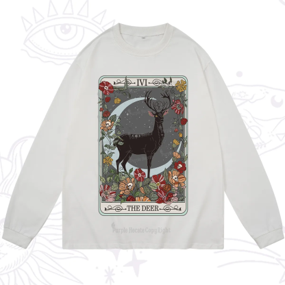 Purplehecate The Deer Tarot Long Sleeve T-Shirt