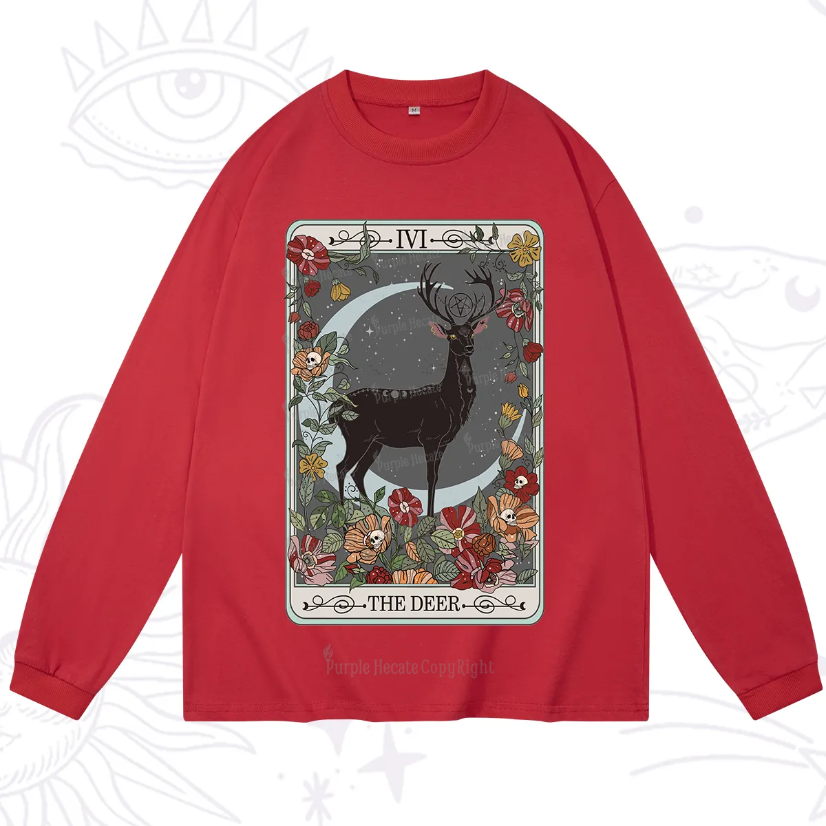 Purplehecate The Deer Tarot Long Sleeve T-Shirt