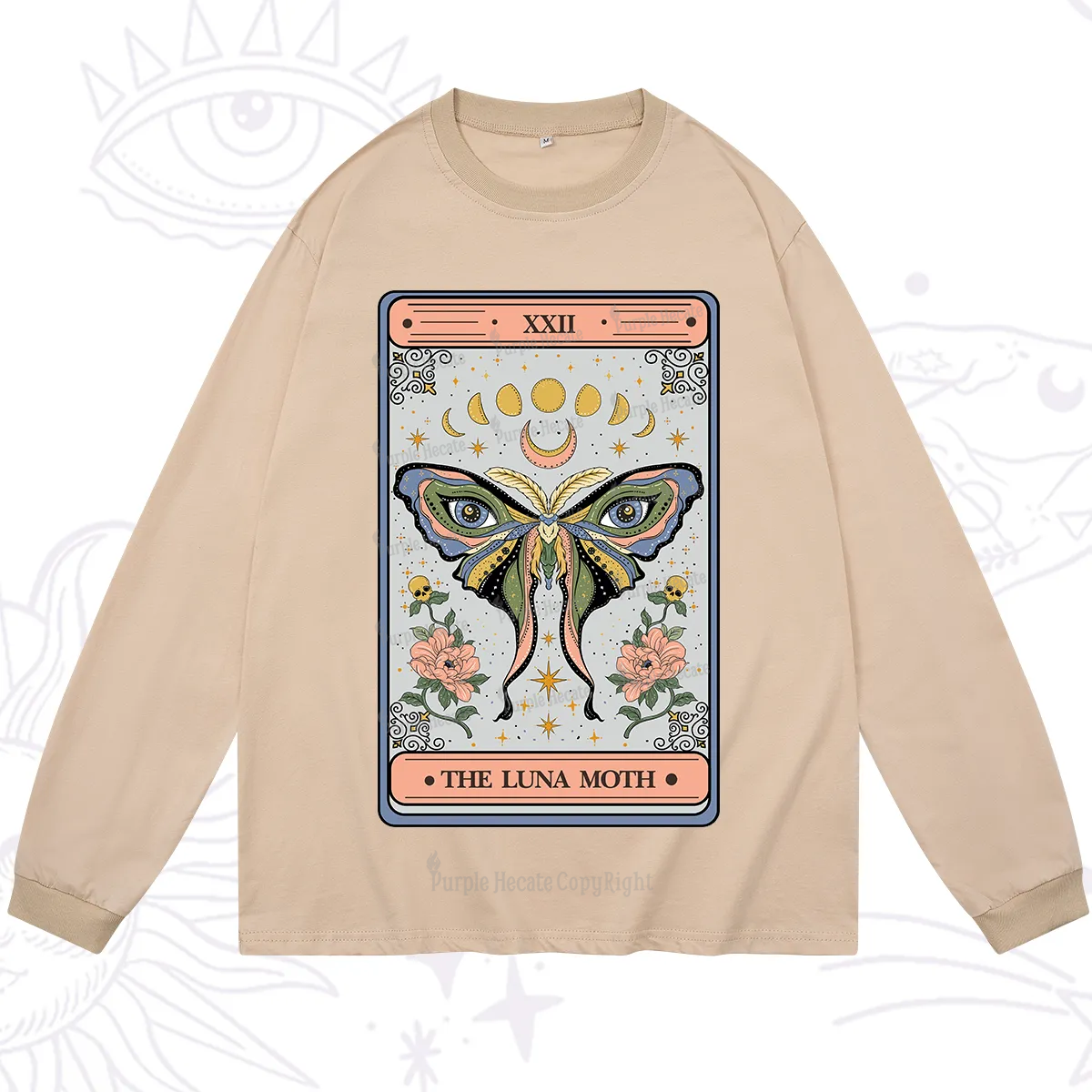 Purplehecate The Luna Moth Tarot Long Sleeve T-Shirt