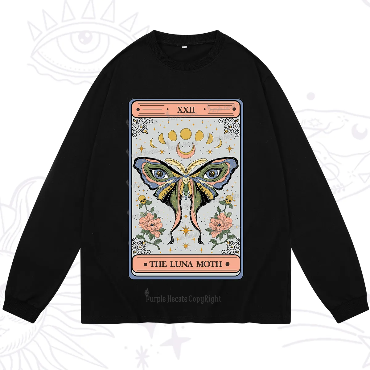 Purplehecate The Luna Moth Tarot Long Sleeve T-Shirt