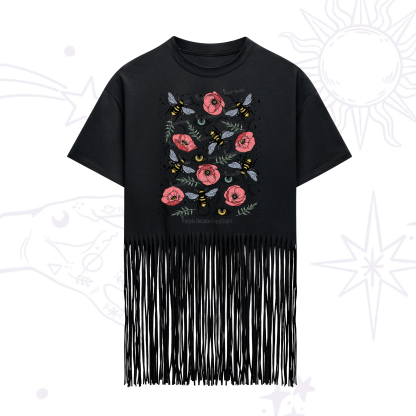 Purplehecate The Bee's Knees Fringe Hem T-Shirt