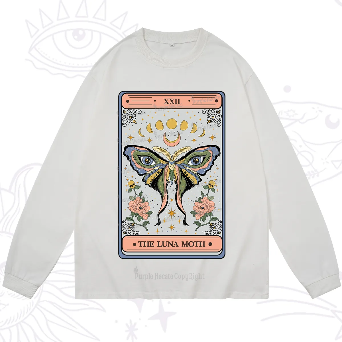 Purplehecate The Luna Moth Tarot Long Sleeve T-Shirt