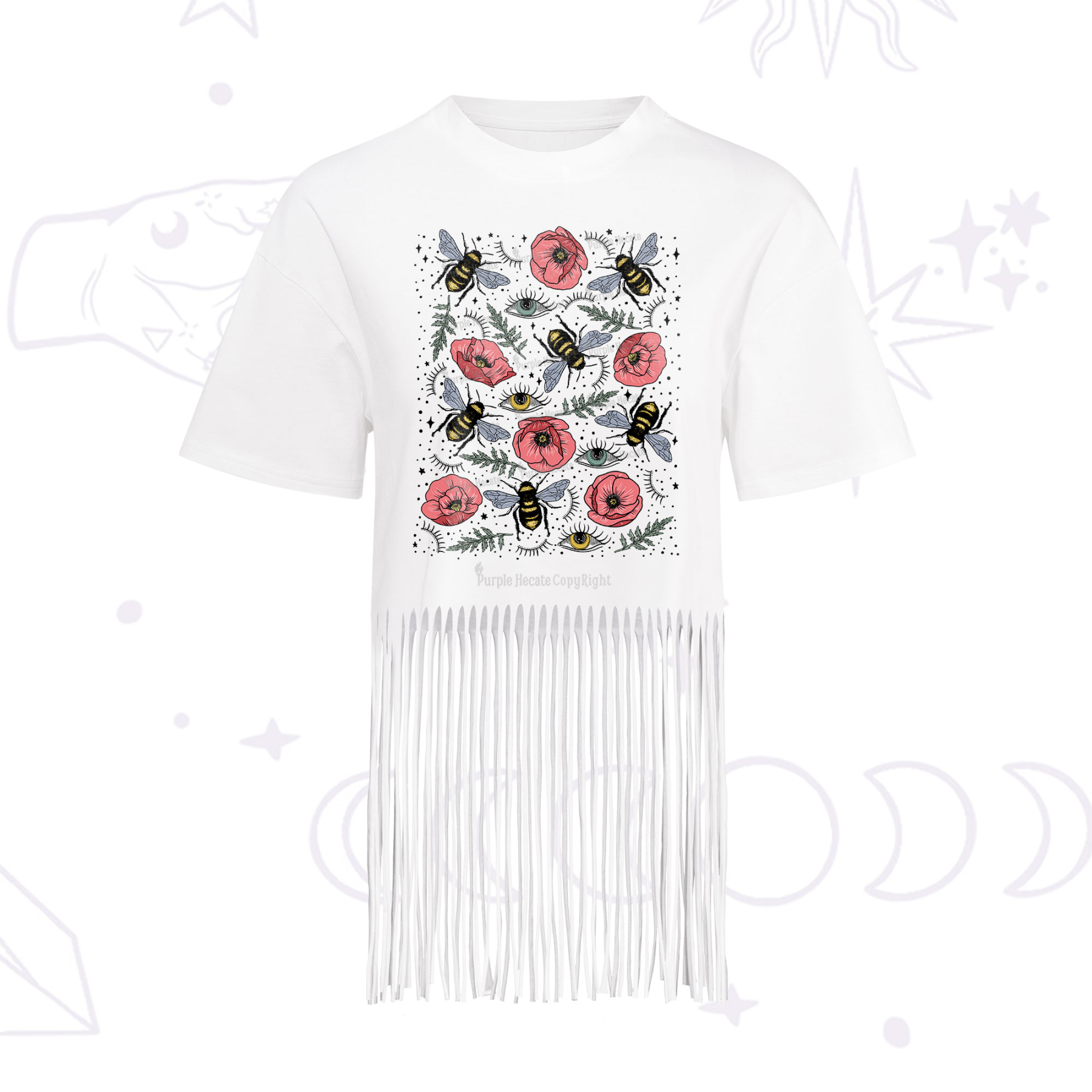 Purplehecate The Bee's Knees Fringe Hem T-Shirt