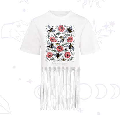 Purplehecate The Bee's Knees Fringe Hem T-Shirt