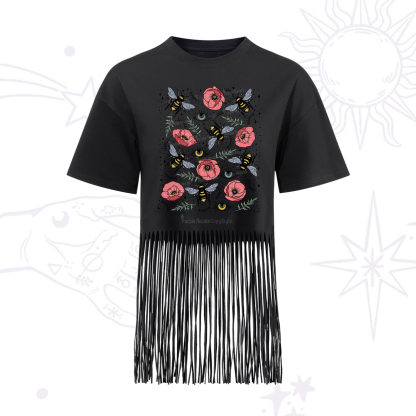 Purplehecate The Bee's Knees Fringe Hem T-Shirt