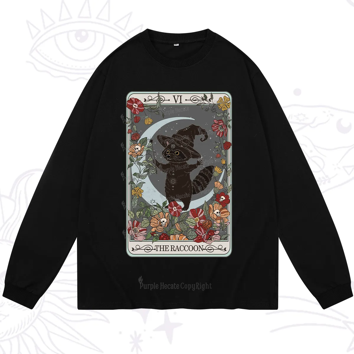 Purplehecate The Raccoon Tarot Long Sleeve T-Shirt