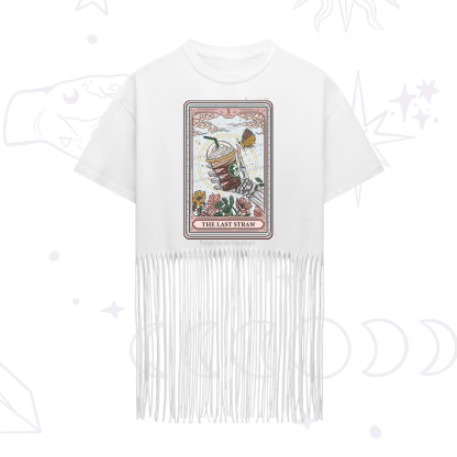 Purplehecate The Last Straw Tarot Fringe Hem T-Shirt