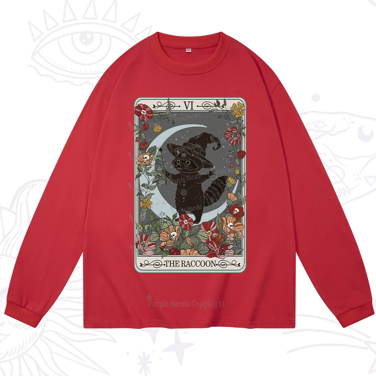 Purplehecate The Raccoon Tarot Long Sleeve T-Shirt