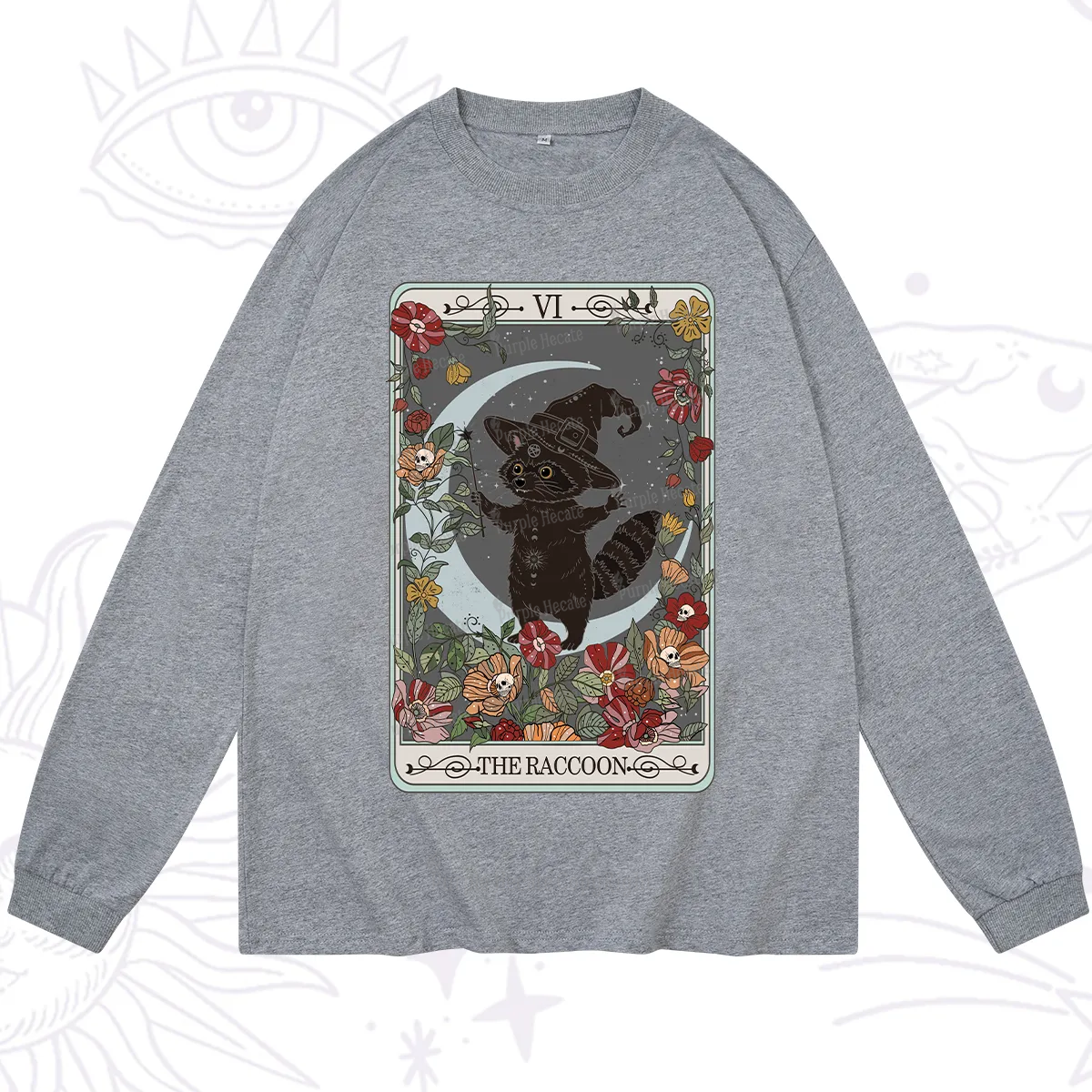 Purplehecate The Raccoon Tarot Long Sleeve T-Shirt