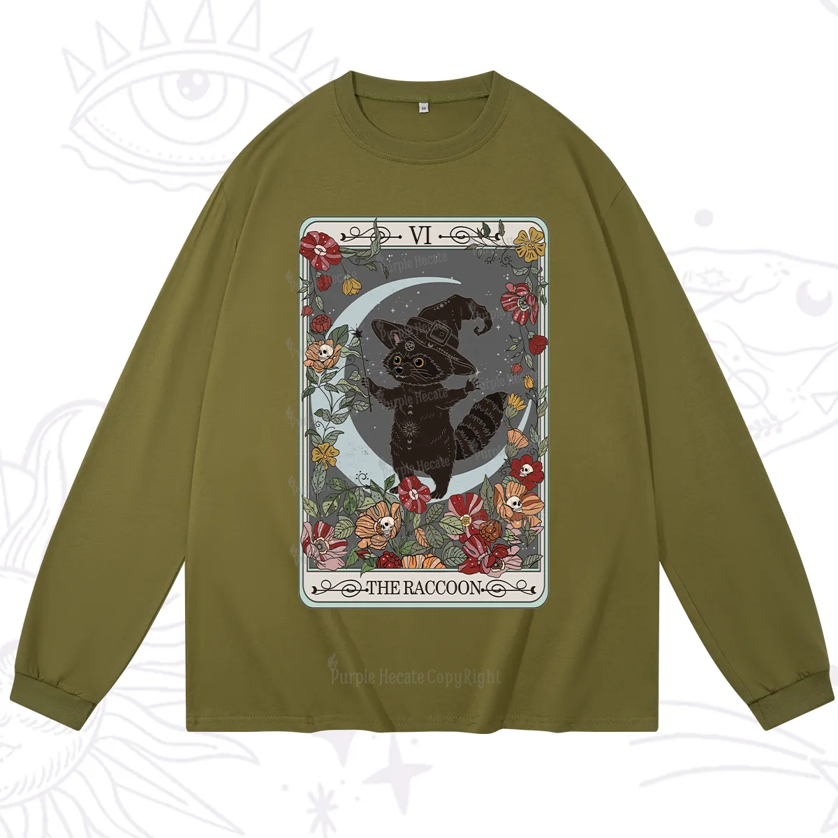 Purplehecate The Raccoon Tarot Long Sleeve T-Shirt