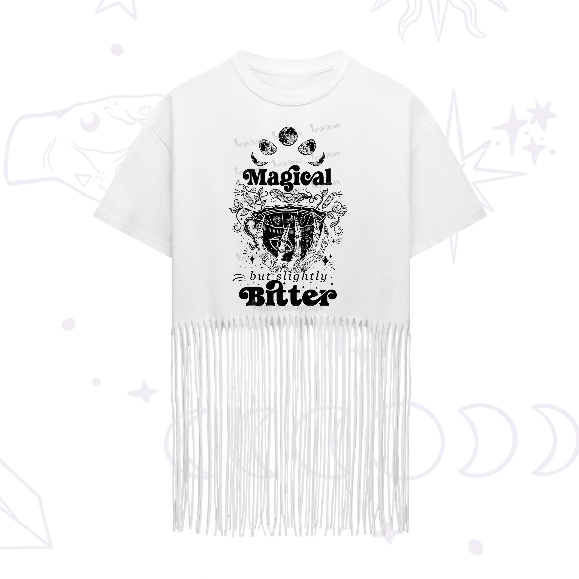 Purplehecate Magical But Slightly Bitter Fringe Hem T-Shirt