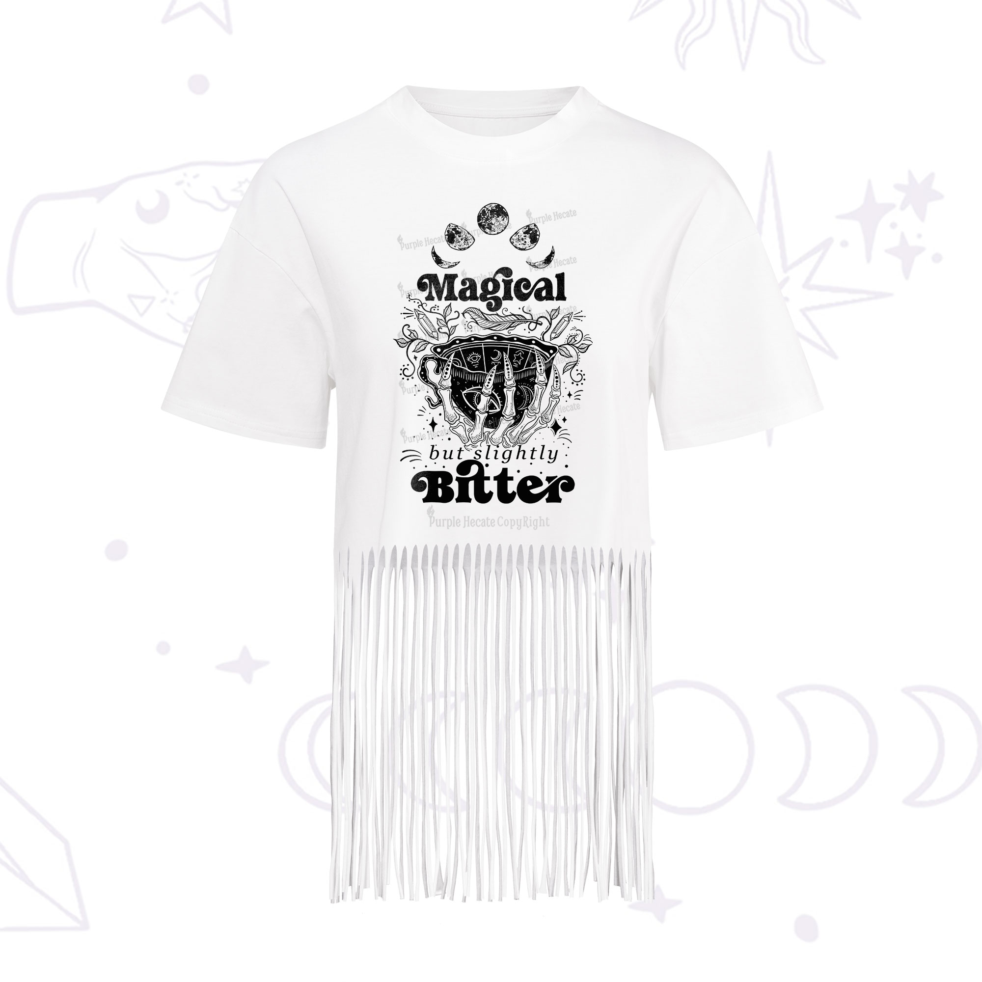 Purplehecate Magical But Slightly Bitter Fringe Hem T-Shirt
