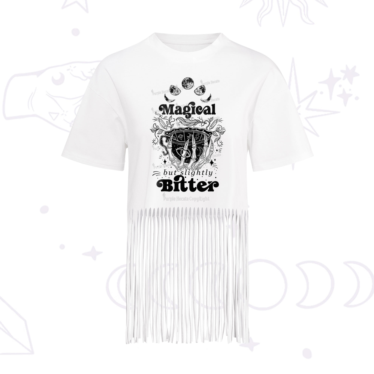 Purplehecate Magical But Slightly Bitter Fringe Hem T-Shirt