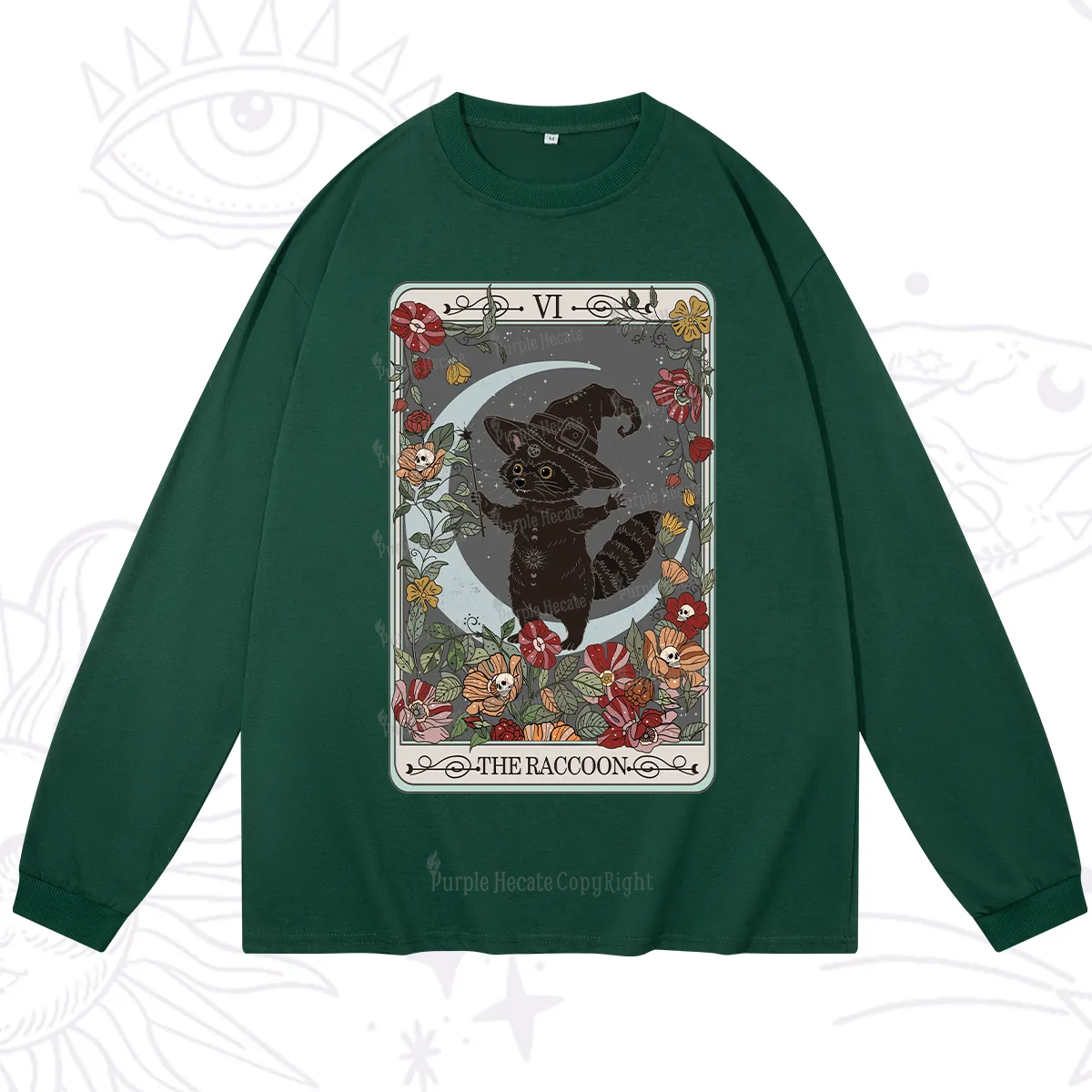 Purplehecate The Raccoon Tarot Long Sleeve T-Shirt