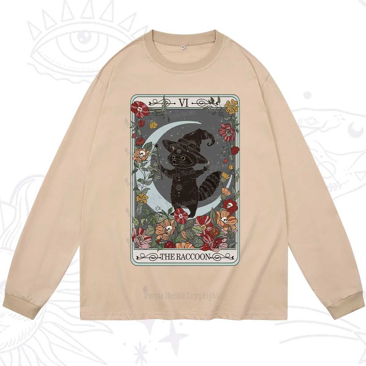 Purplehecate The Raccoon Tarot Long Sleeve T-Shirt