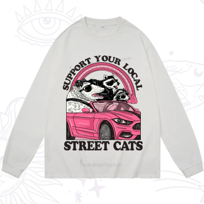 Purplehecate Support Local Street Cats Long Sleeve T-Shirt