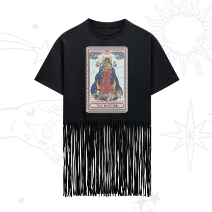 Purplehecate The Mother Tarot Fringe Hem T-Shirt