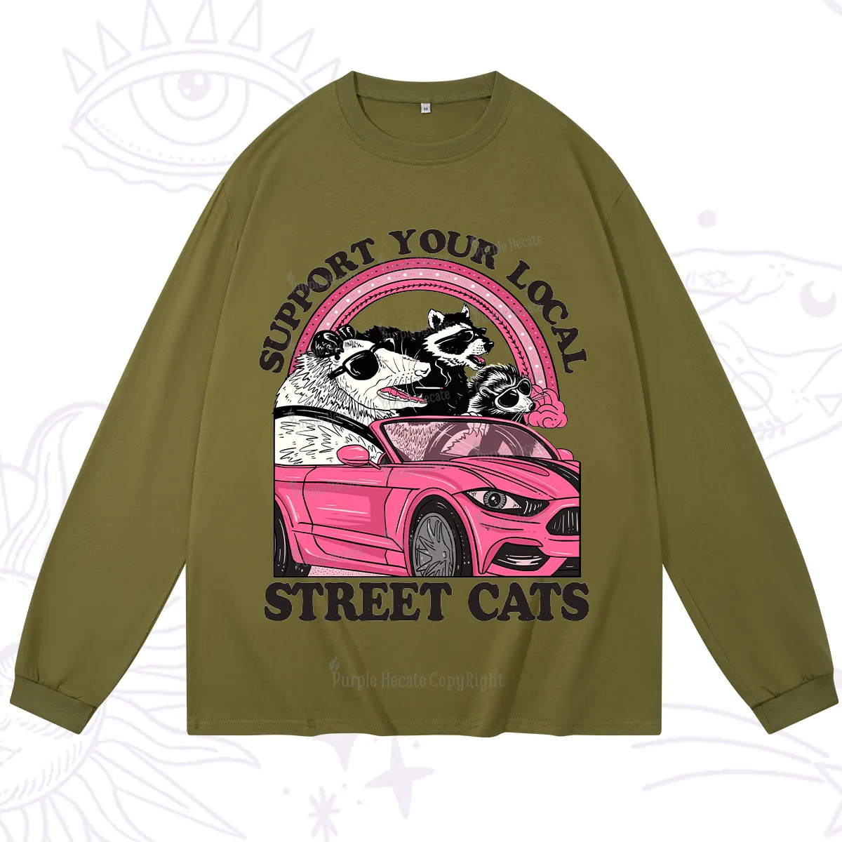 Purplehecate Support Local Street Cats Long Sleeve T-Shirt