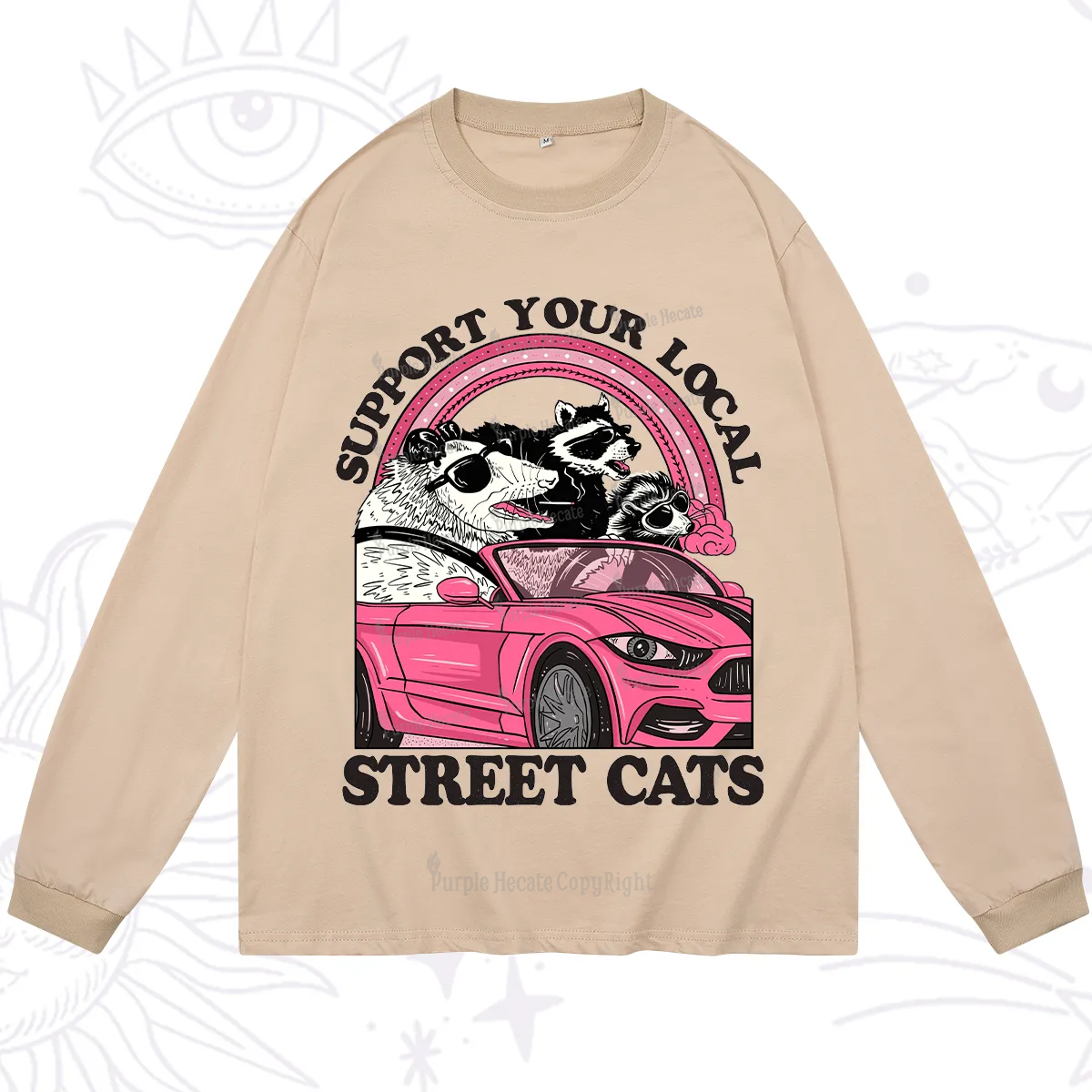 Purplehecate Support Local Street Cats Long Sleeve T-Shirt