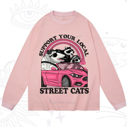 Purplehecate Support Local Street Cats Long Sleeve T-Shirt