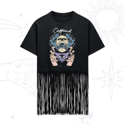 Purplehecate Caffiend Fringe Hem T-Shirt