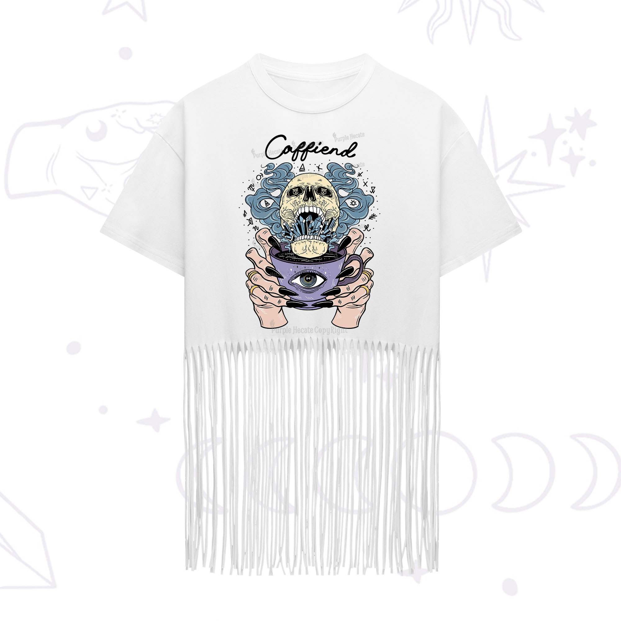 Purplehecate Caffiend Fringe Hem T-Shirt