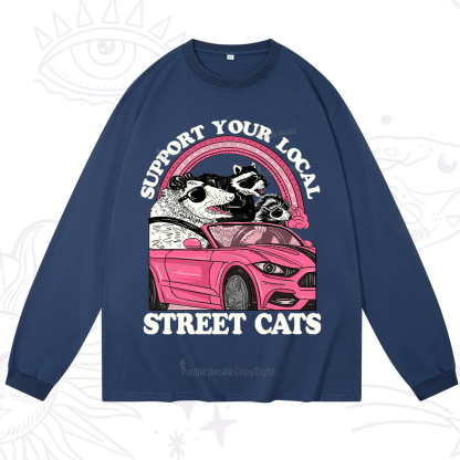 Purplehecate Support Local Street Cats Long Sleeve T-Shirt