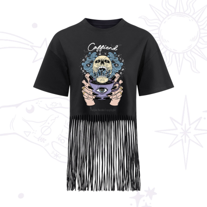 Purplehecate Caffiend Fringe Hem T-Shirt