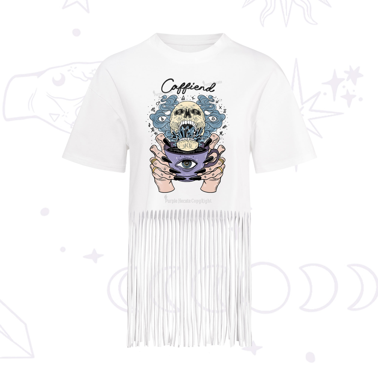 Purplehecate Caffiend Fringe Hem T-Shirt