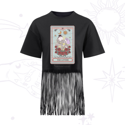 Purplehecate The Lovers Tarot Fringe Hem T-Shirt