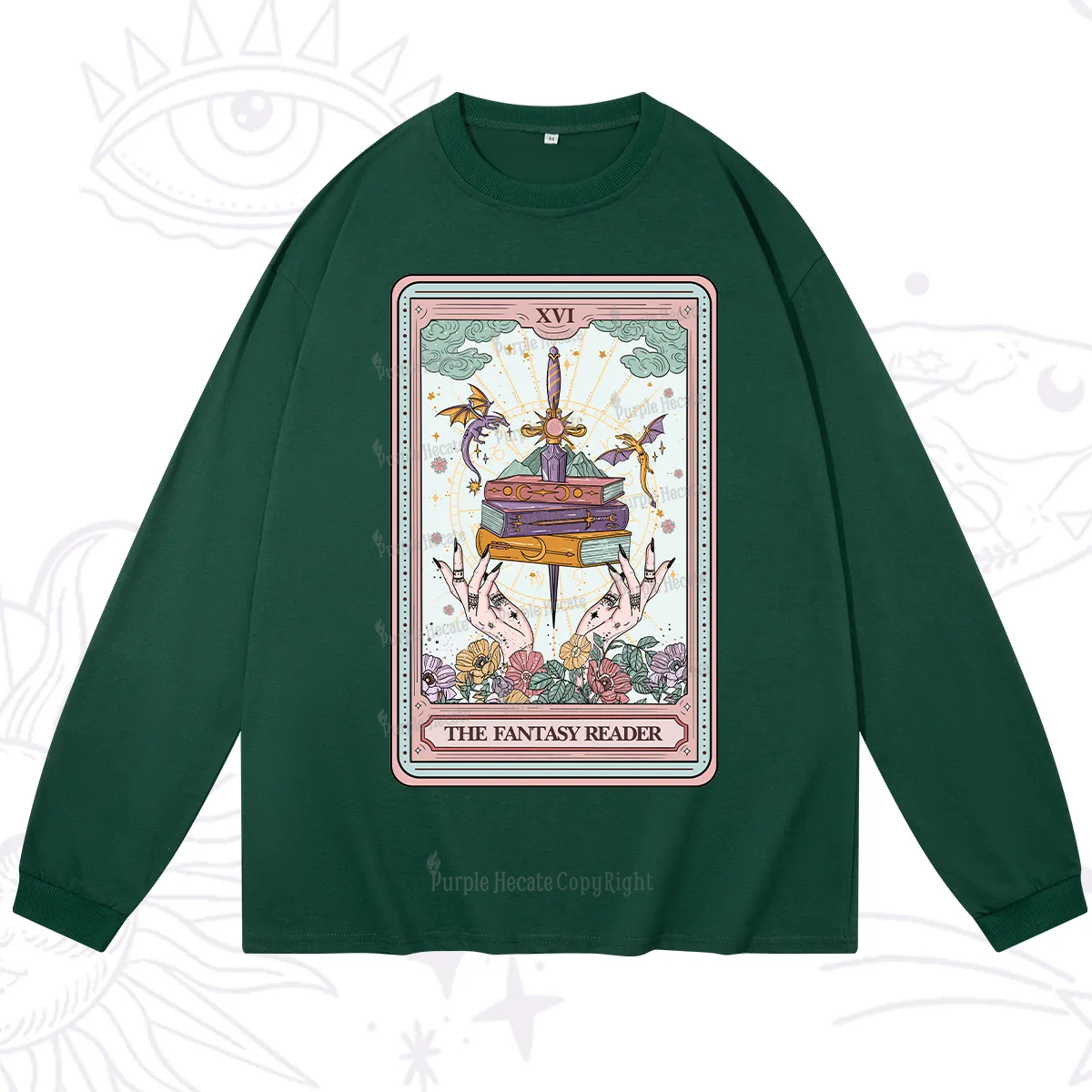 Purplehecate The Fantasy Reader Tarot Long Sleeve T-Shirt