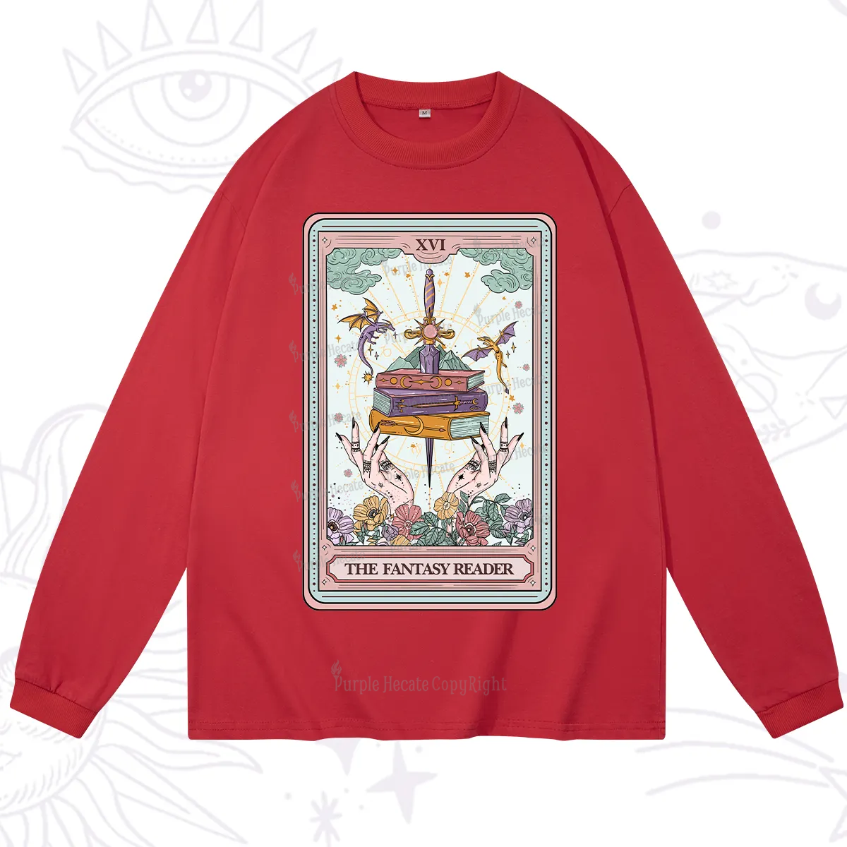 Purplehecate The Fantasy Reader Tarot Long Sleeve T-Shirt