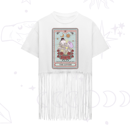 Purplehecate The Lovers Tarot Fringe Hem T-Shirt