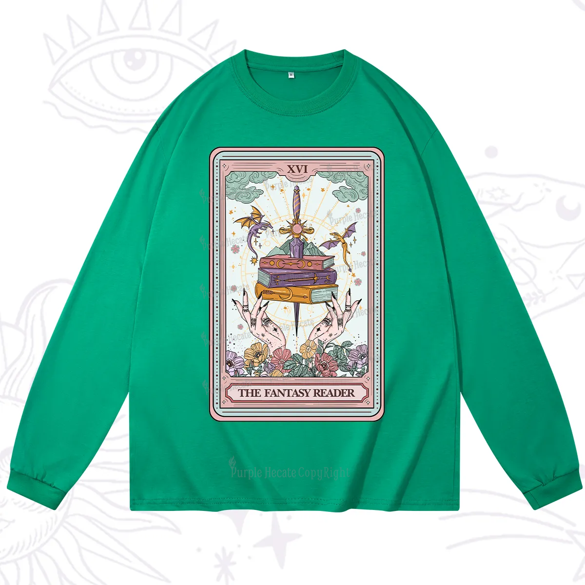 Purplehecate The Fantasy Reader Tarot Long Sleeve T-Shirt
