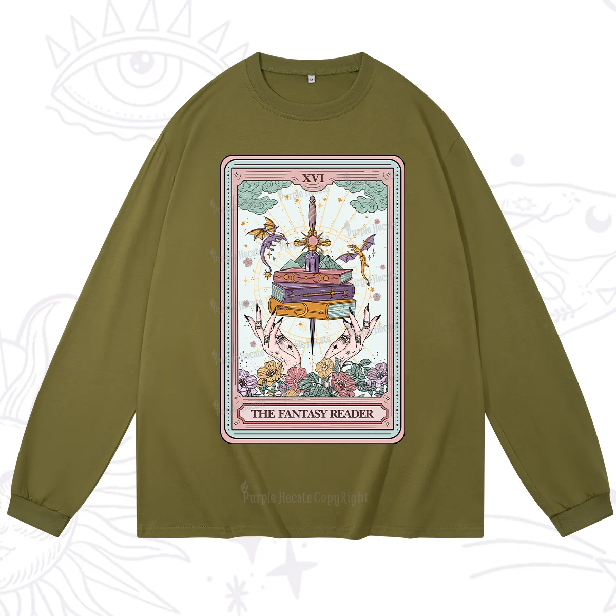 Purplehecate The Fantasy Reader Tarot Long Sleeve T-Shirt