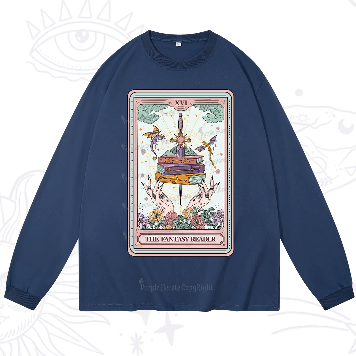 Purplehecate The Fantasy Reader Tarot Long Sleeve T-Shirt
