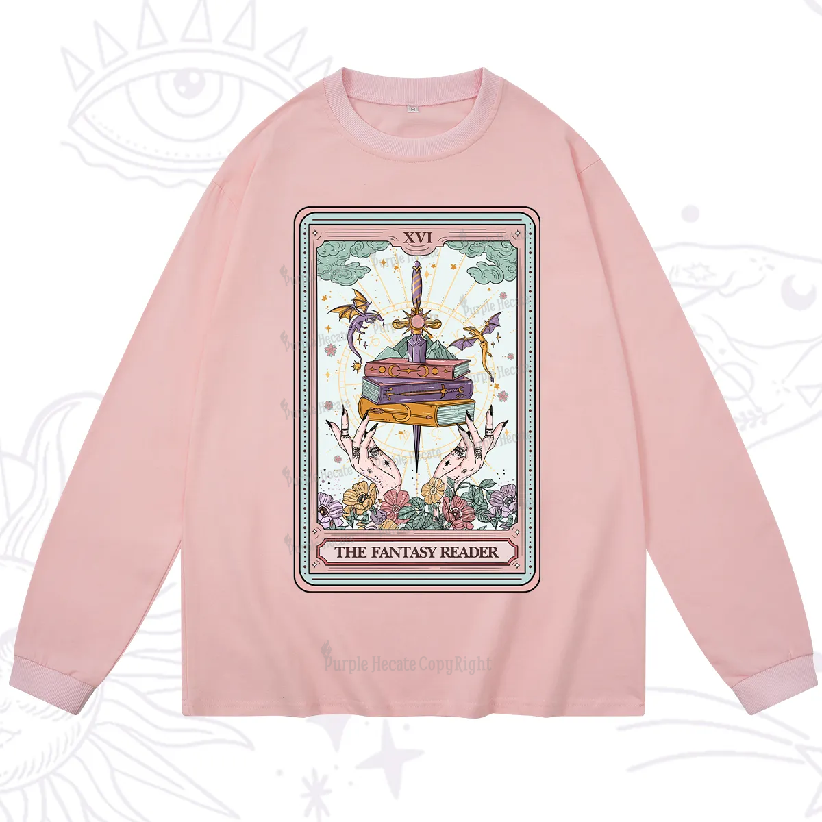 Purplehecate The Fantasy Reader Tarot Long Sleeve T-Shirt