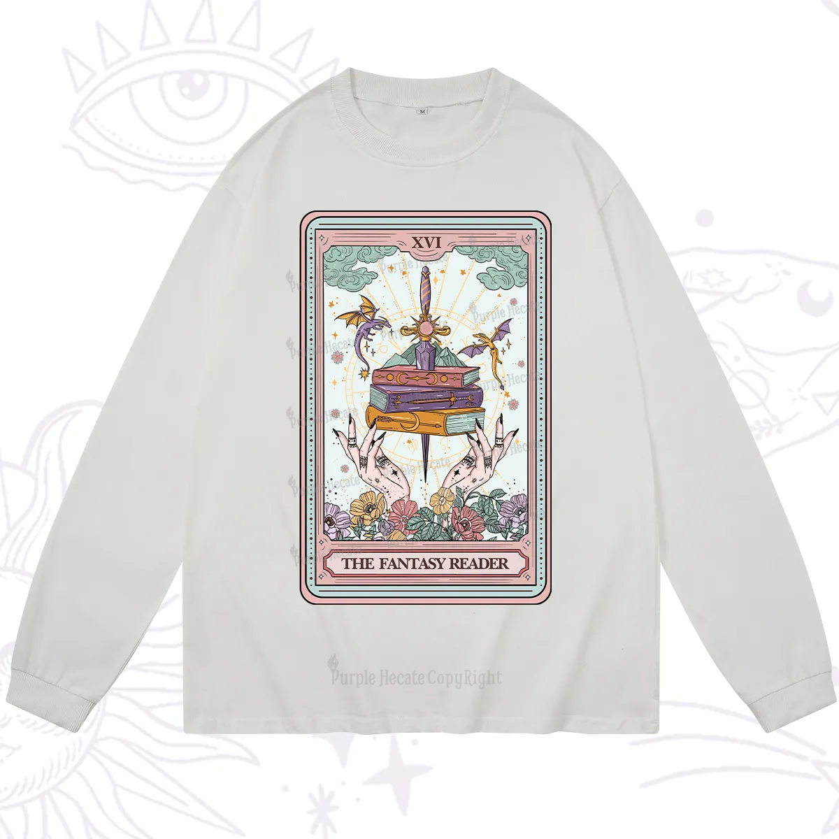 Purplehecate The Fantasy Reader Tarot Long Sleeve T-Shirt
