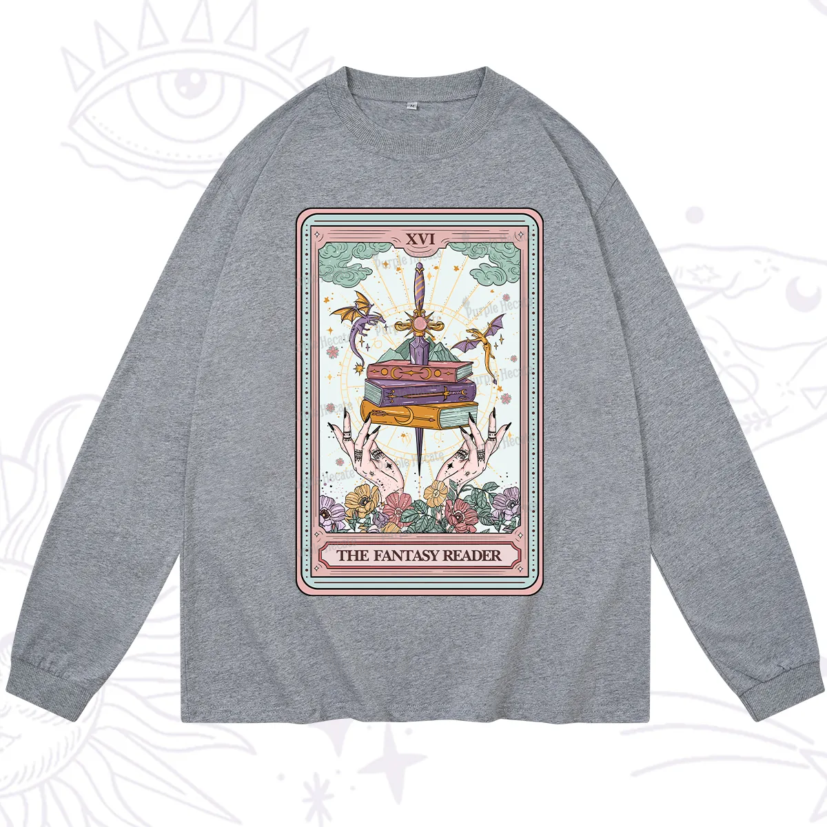 Purplehecate The Fantasy Reader Tarot Long Sleeve T-Shirt