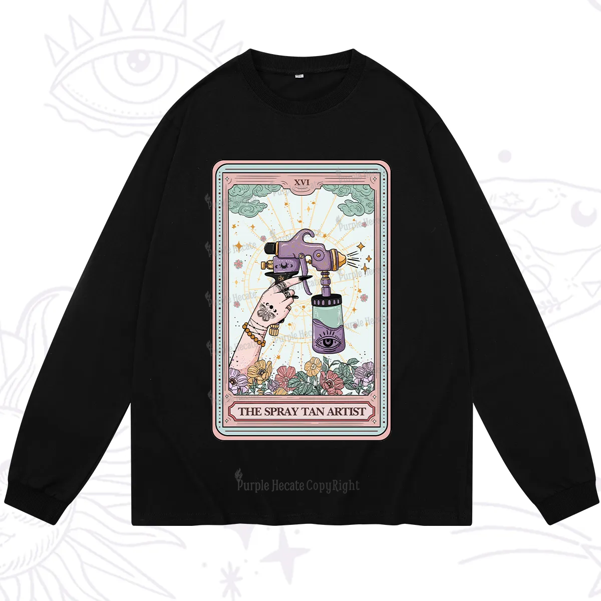 Purplehecate The Spary Tan Artist Tarot Long Sleeve T-Shirt