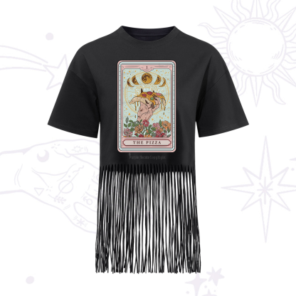 Purplehecate The Pizza Tarot Fringe Hem T-Shirt